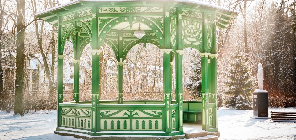 Winteransichten von Gars am Kamp - der Pavillon im Kurpark
